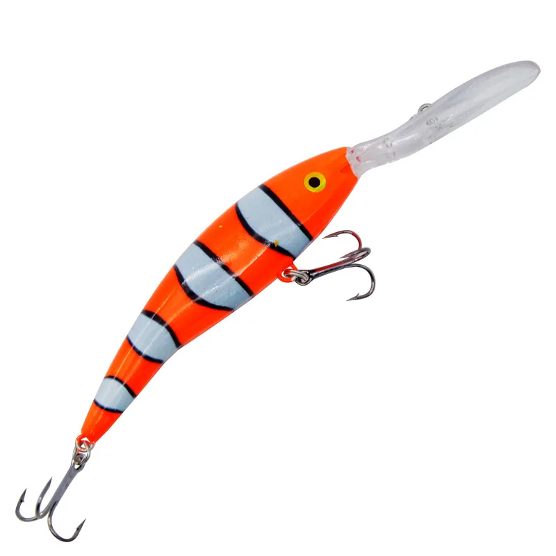 Señuelo de pesca de lengua larga, tabla de buceo, Minnow Zibra Stripe, 14g, 13,5 cm, señuelos artificiales de plástico, lote de 3 piezas en oferta - imagen 5