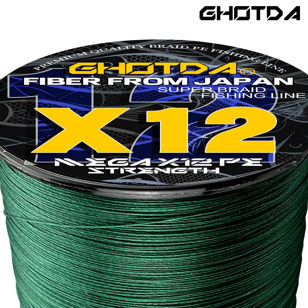 GHOTDA 12 Strands 1000M 500M 300M X12 Braided Fishing Line PE Sea Saltwater Fishing Weaves Super Strong Power 20-120LB - imagen 4