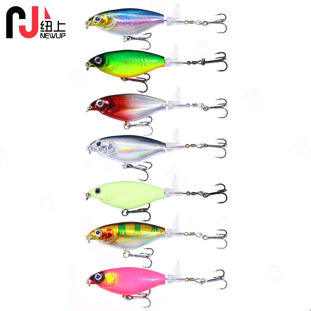 Newup-señuelo de pesca Whopper 6g-8 #11g-6 #, lápiz Topwater, cebo duro Artificial, Plopper, cola giratoria, aparejos de pesca - imagen 3