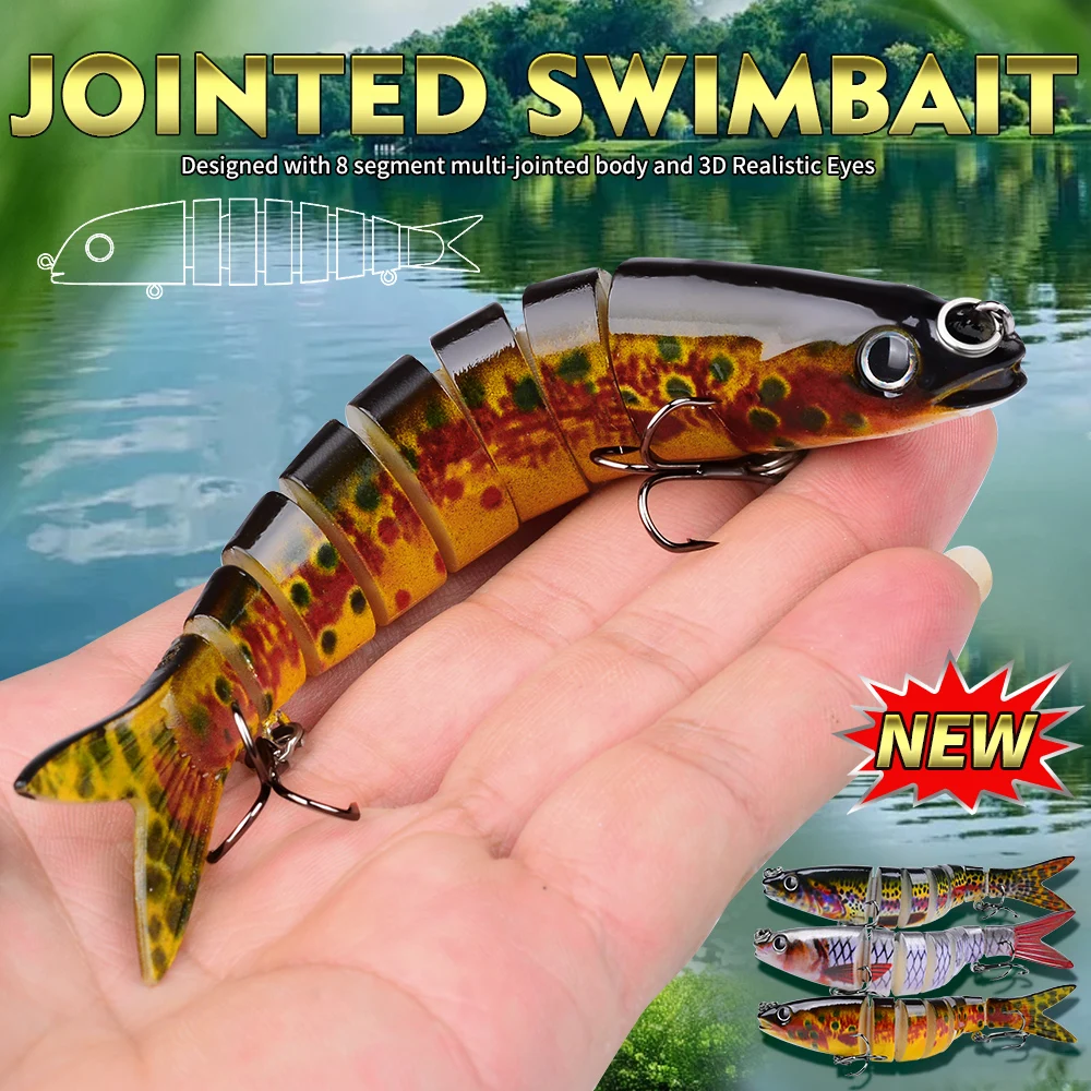 Proberos-señuelos de pesca Wobblers que se hunden, Crankbait articulado, Swimbait, cebo Artificial duro de 8 segmentos para aparejos de pesca - imagen 2