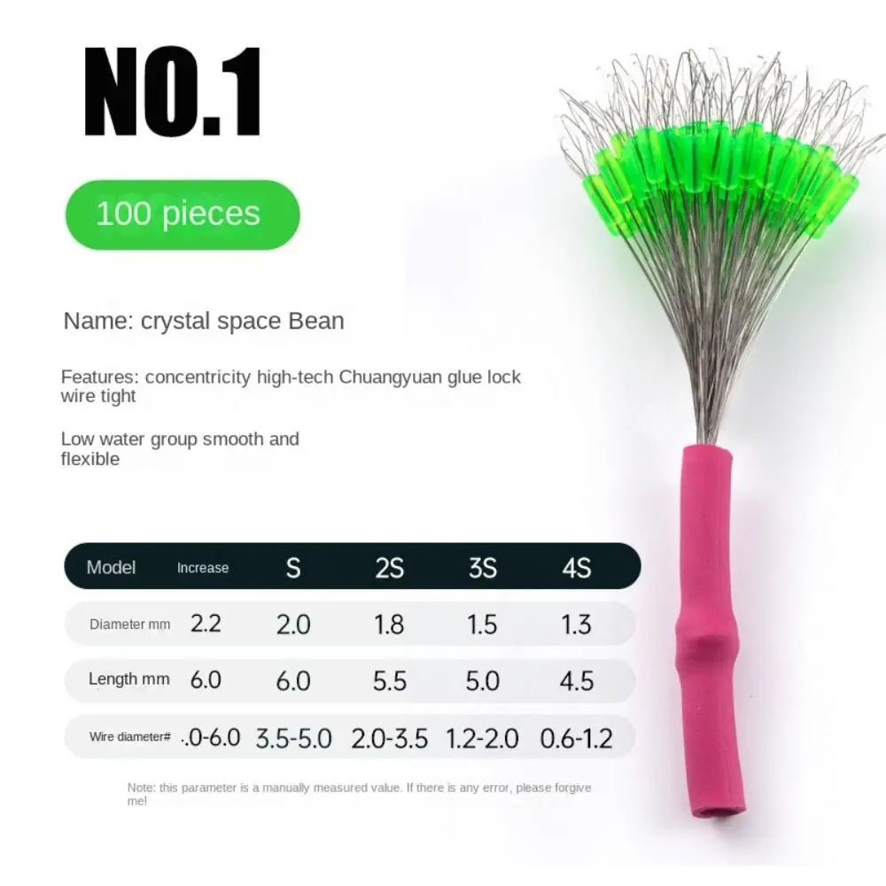 Flotador de pesca de silicona, tapón de frijol espacial, lote de 100 piezas, antihebra, accesorios cilíndricos de línea de pescado - imagen 5