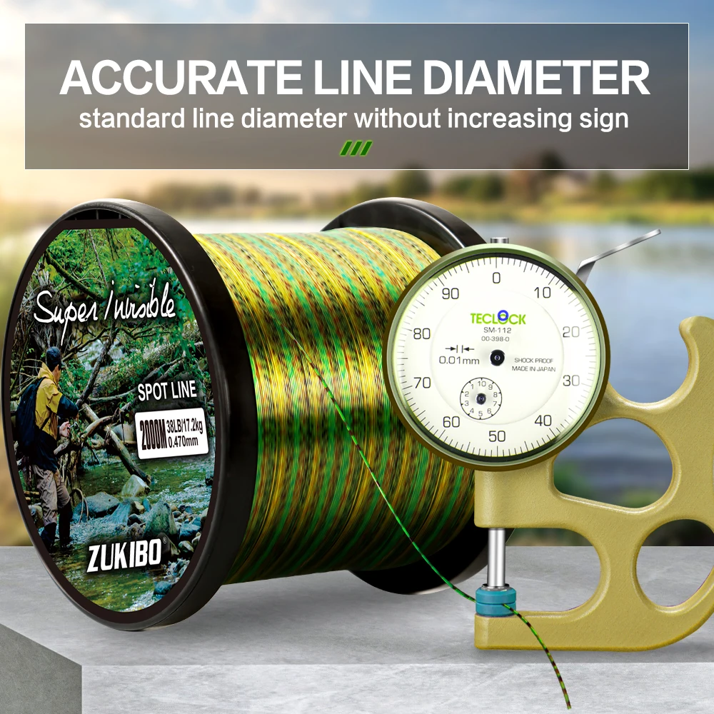 ZUKIBO-sedal de Pesca de 3000m, hilo de monofilamento superinvisible, recubierto de fluorocarbono, para carpa - imagen 3