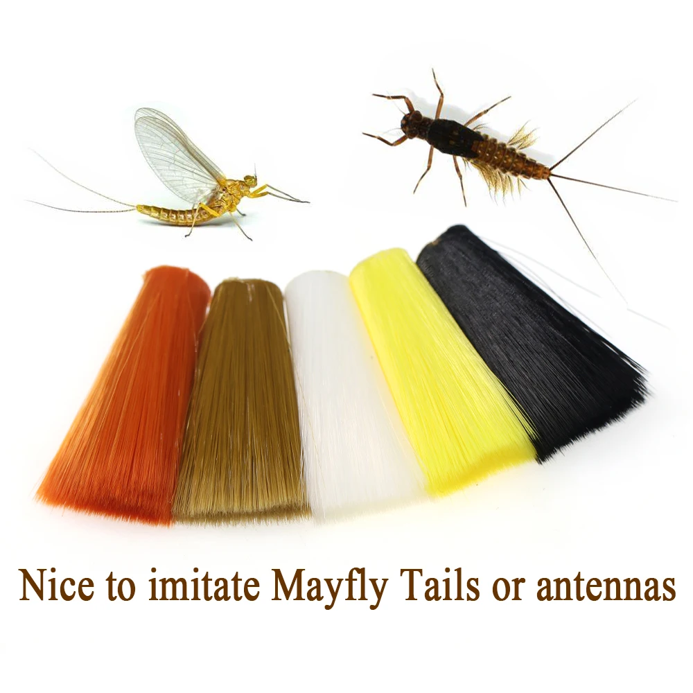 ICERIO Fibras de nailon cónicas para ninfas secas y húmedas, colas Mayfly, Material para atar moscas, colas de fibras ultrafinas de nailon, Material sintético - imagen 5