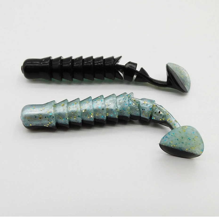 ESFISHING-señuelo de Pesca Blggle, 5cm, 1,5g, 10 piezas, aparejos de cebo de silicona suave para Pesca de lubina, Leurre Isca T Tail Shad, señuelos que se hunden - imagen 5