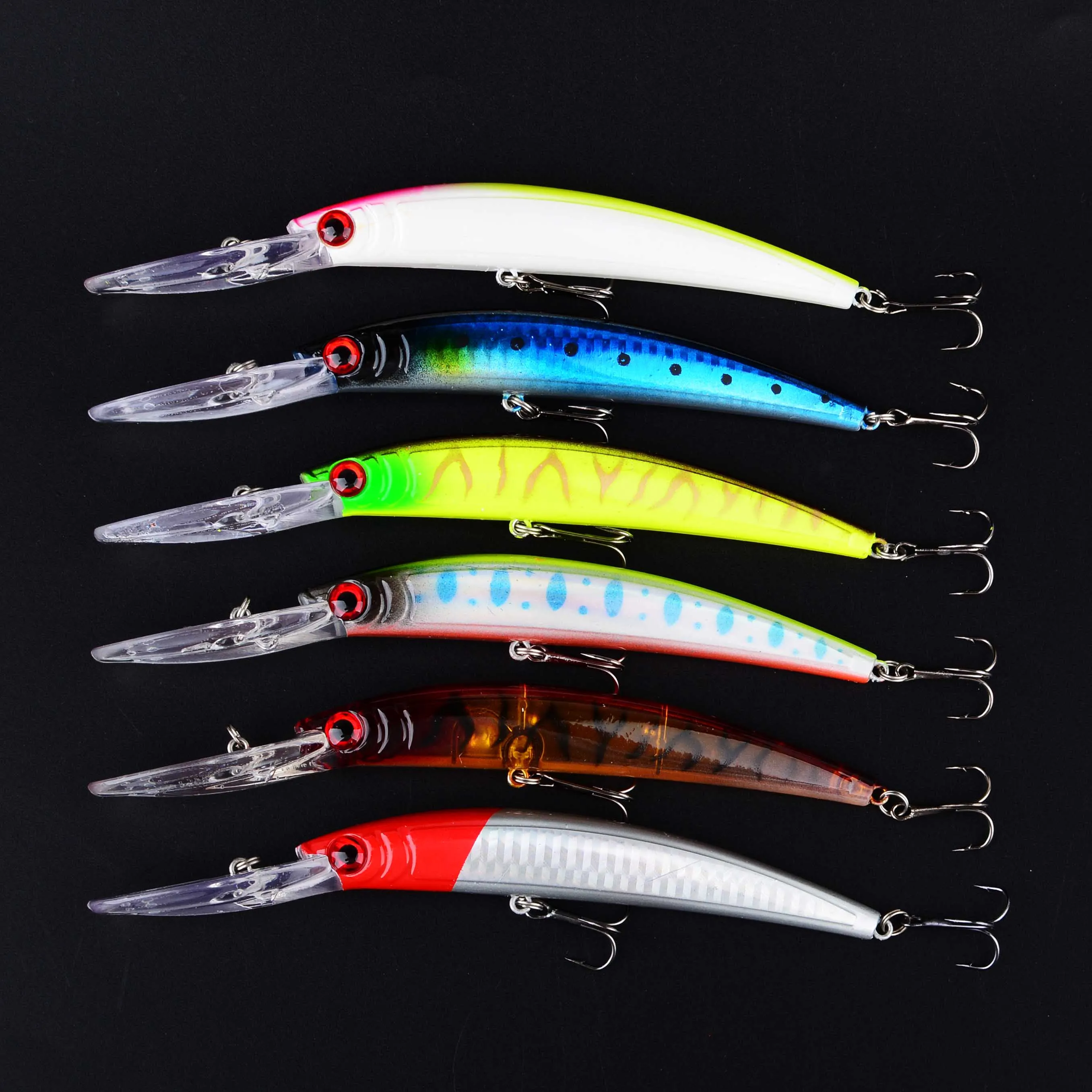 Señuelo de pesca Jerkbait Wobbler, pececillo de fundición larga para lubina, perca, carpa, Lucio, 6 uds. - imagen 2