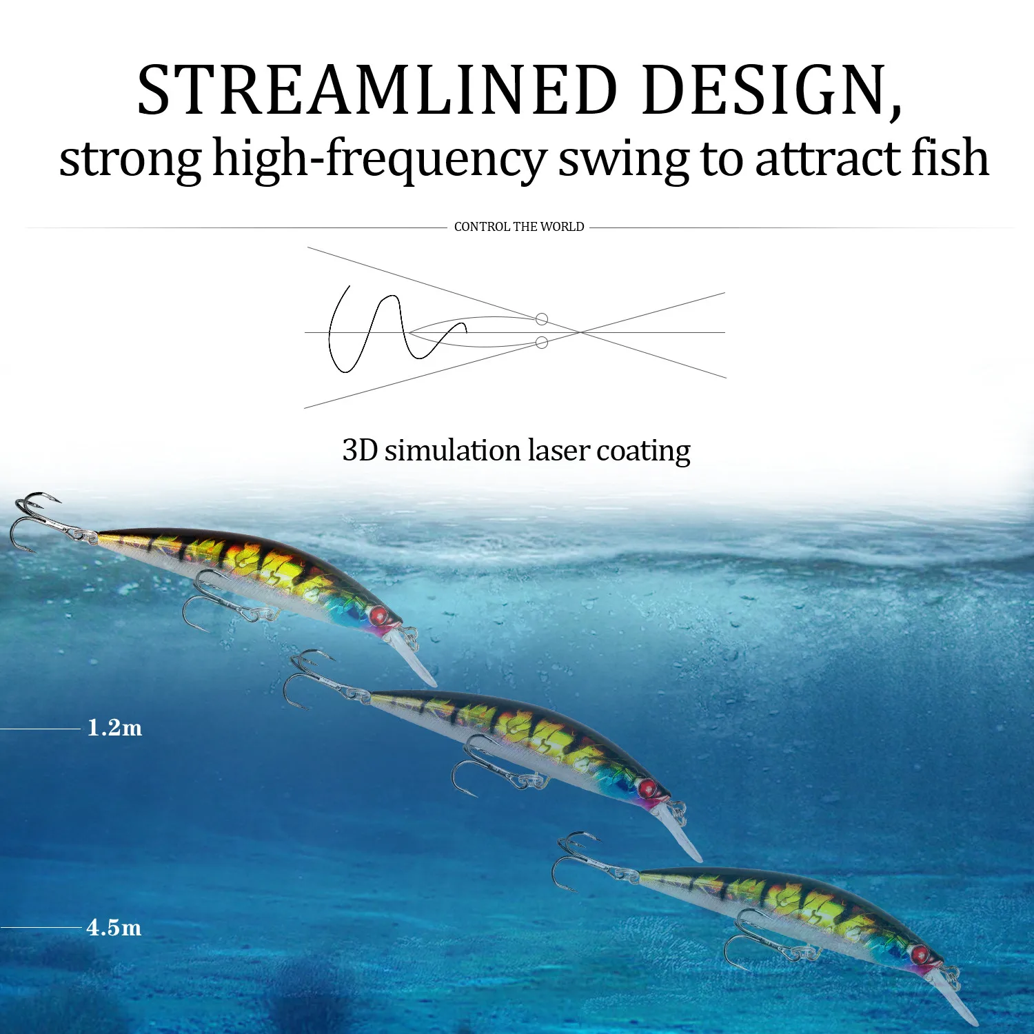 Señuelo de pesca de pececillo hundido, 1 piezas, Wobblers 10,5 cm 25,5g, cebo duro Artificial de buceo profundo, Crankbait, aparejos de pesca de lubina - imagen 5