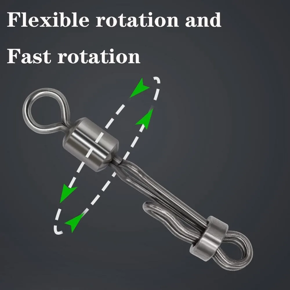 Línea de pellets con bloqueo, cebo colgante, Conector de cambio a presión giratorio de pesca, anillo de conexión de 8 formas, giratorio con bloqueo - imagen 3