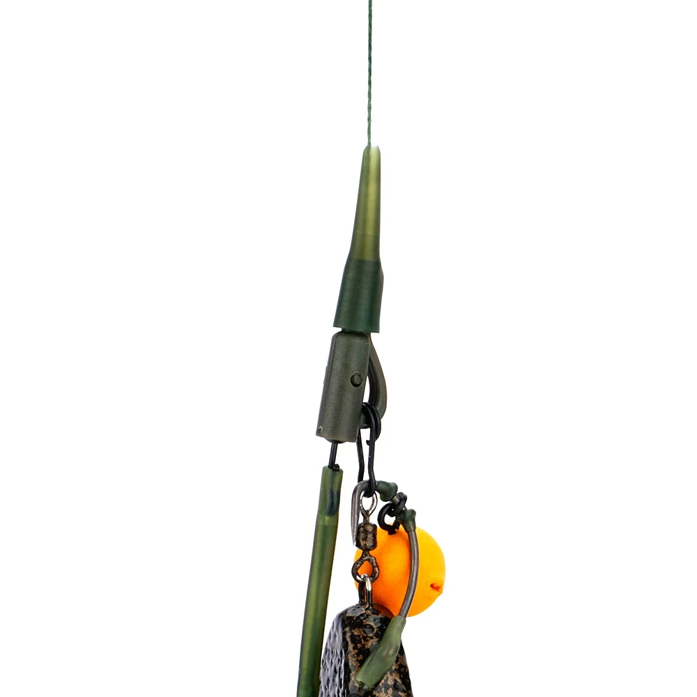 Hirisi 20 piezas Terminal de pesca de carpa aparejo cola mangas de goma cono Clips de plomo de pesca AE060-1 accesorios de pesca de carpa - imagen 5