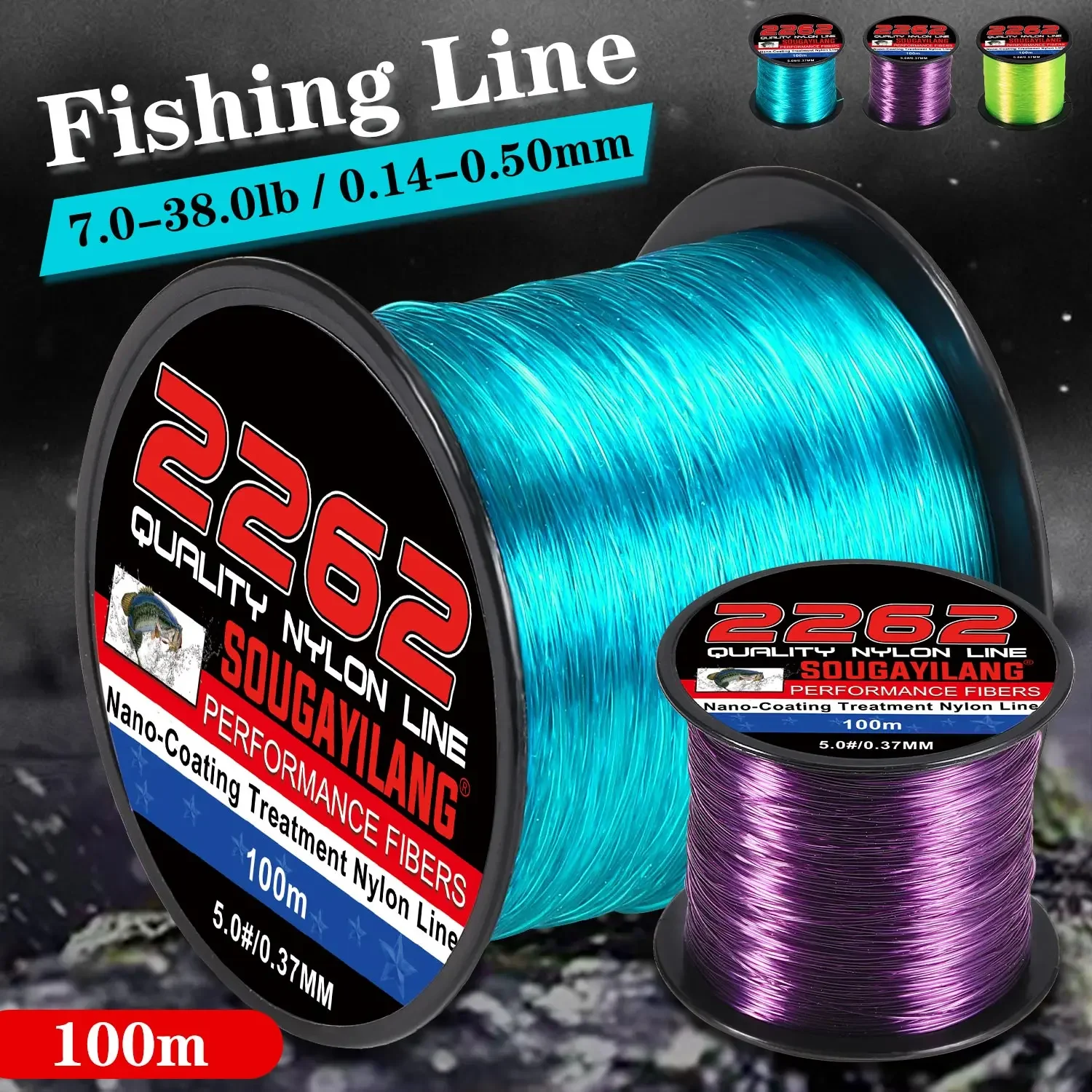 Sougayilang-sedal de Pesca de nailon monofilamento, 100M, 7-26LB, Sedal líder superfuerte, sedal de hundimiento, accesorios para Pesca de carpa - imagen 5