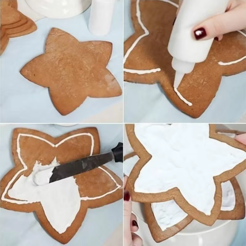 6 unids/set 3D DIY pentagrama árbol de Navidad galletas cortador de pastel molde conjunto herramienta de horneado para el día de Navidad - imagen 3