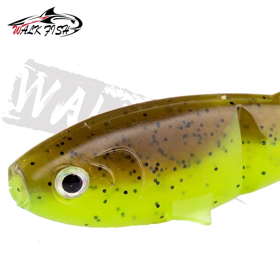 WALK FISH 6 uds 7cm 4,5g nuevo señuelo suave Shad Paddle Tail cebo Artificial falso equipo de pesca pesca de mar señuelo Jigging agua dulce - imagen 4