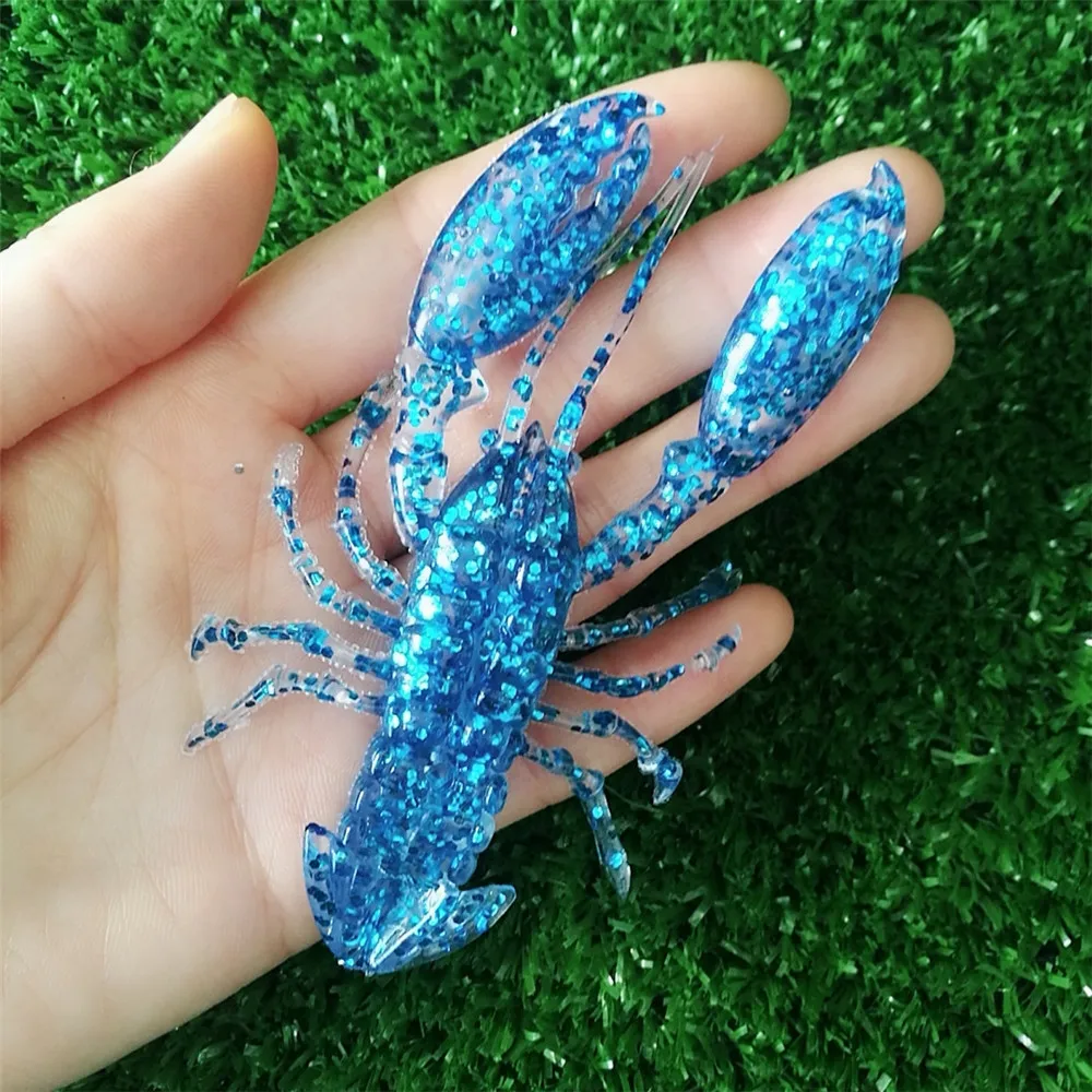 1 unidad de 9cm, 12,5g, Jig Wobblers, cebo suave de silicona, gusano, langosta, Señuelos de pesca, camarones, pesca en el mar - imagen 3