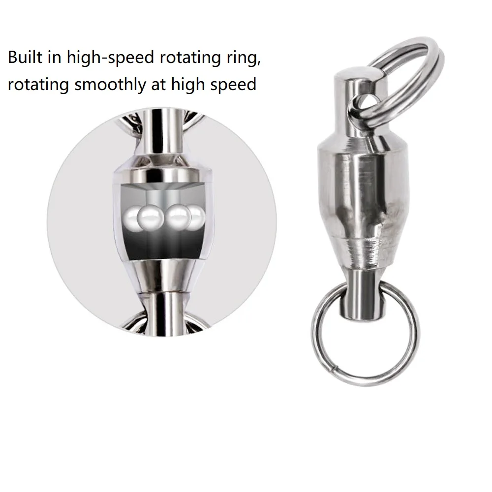 10-20 unids/lote de rodamiento de anillo doble giratorio de acero inoxidable de alta velocidad objeto grande conector de anillo salpicado accesorios de Tacke de pesca - imagen 3