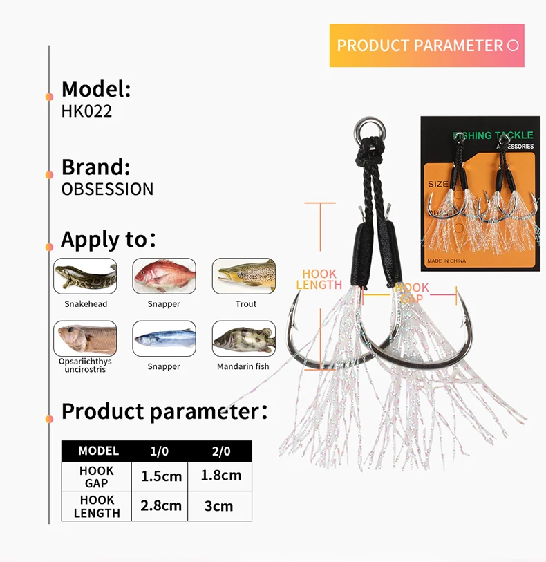 Detalle de los anzuelos mostrando su revestimiento de alta resistencia a la corrosión y púas fuertes