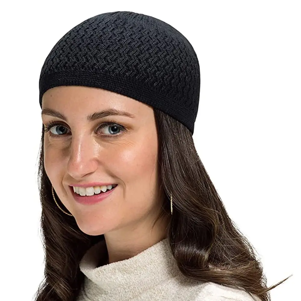 Gorro musulmán de lana nueva, 10 colores, gorros cálidos de invierno para mezquita, gorro de calavera para hombre y mujer, 2023 - imagen 5