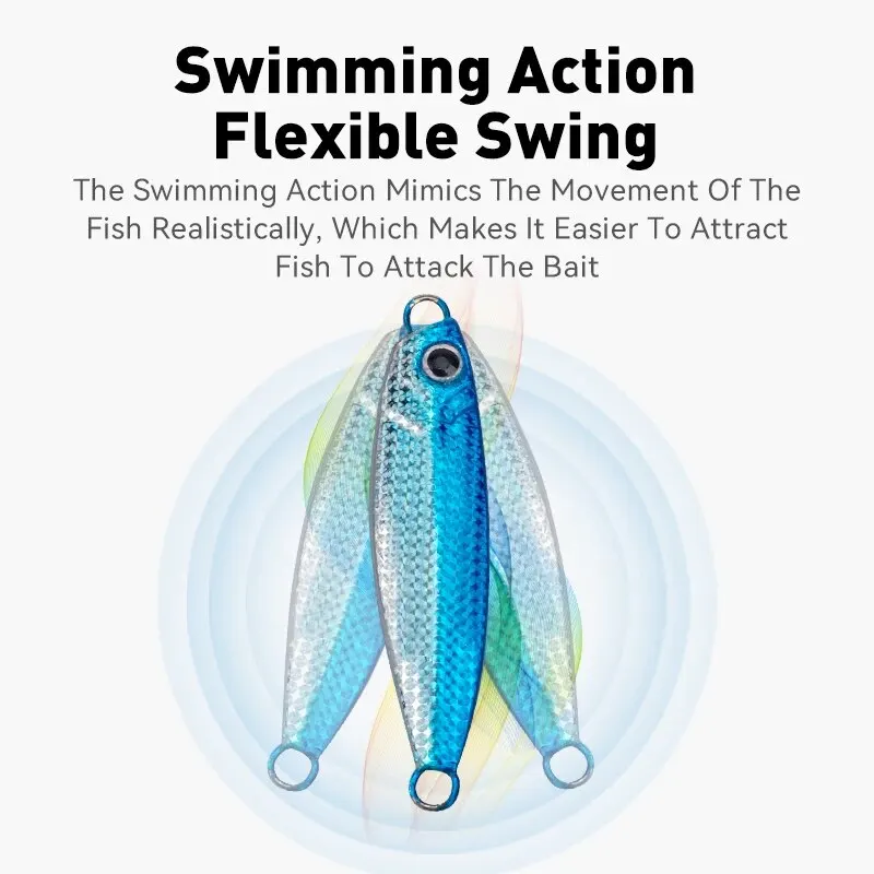 Japen-cuchara de plantilla fundida de Metal, juego de 5 uds., señuelo de pesca de 10G, 15G, 20G, orilla de barco de mar, fundición larga, Jigging lento, Señuelos de pesca de mar, trucha - imagen 4