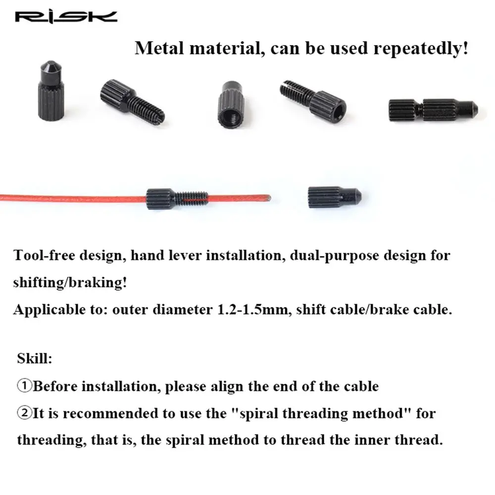 Piezas de bicicleta negras, puntas de engarce, tapa de Cable interno, tapa de extremo, freno de cambio, sin herramientas, 1/2/3/4 Uds. - imagen 2