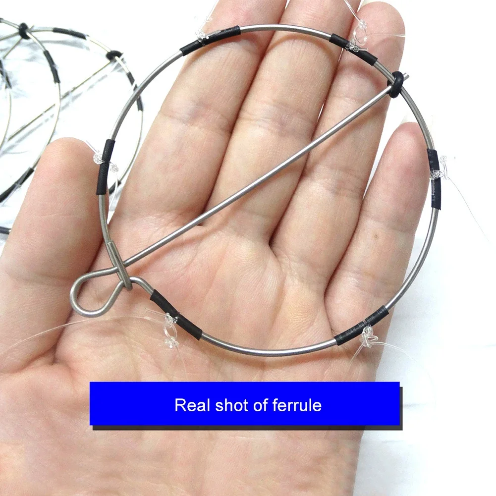 Trampa portátil de acero inoxidable para pesca, herramienta de 6 anillos de fundición para cangrejo, camarón y Camarón, 1-9 piezas - imagen 4