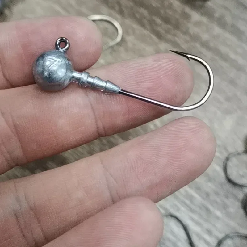 Anzuelo de pesca con cabeza de anzuelo de púas, anzuelo de Jigging para cebo de señuelo de gusano suave, manivela, tornillo, 3,5G, 5G, 7g, 10G, 5 uds. - imagen 3