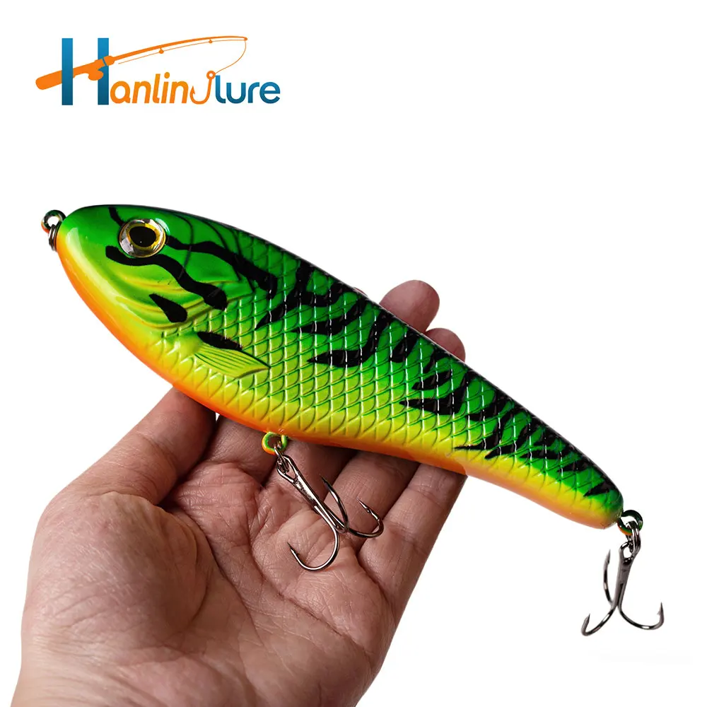 Hanlin 6,1 pulgadas/2,86g planeador Jerkbait Wobbler sonajero hundimiento Señuelos de Pesca deslizador Sith sonido fuerte rango completo Lucio almizclado señuelo aparejos - imagen 2