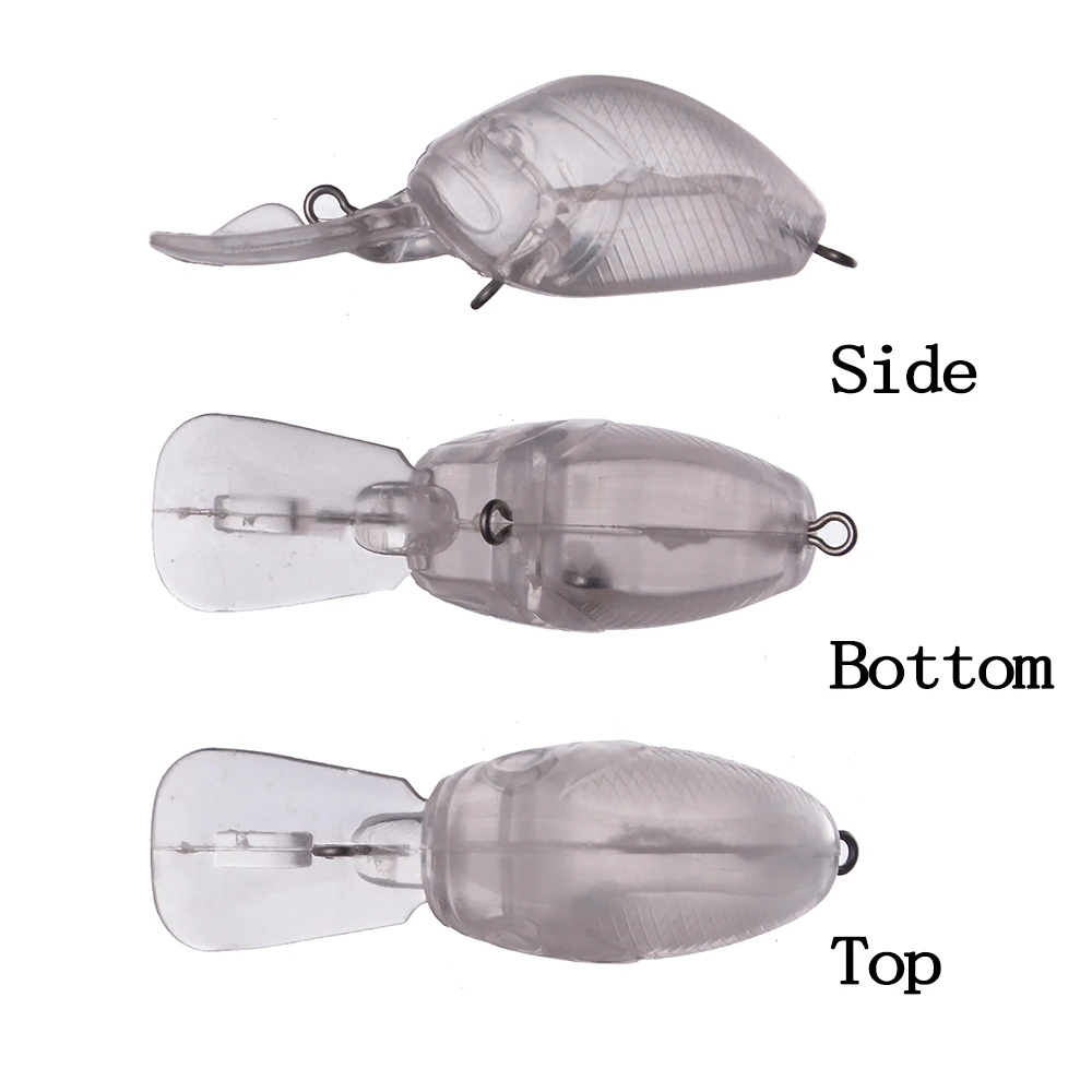 Chan'sHuang 20 piezas cebo en blanco sin pintar 6,2g/60mm de ancho labio Crankbait sonajero flotante señuelo de pesca Artificial - imagen 3