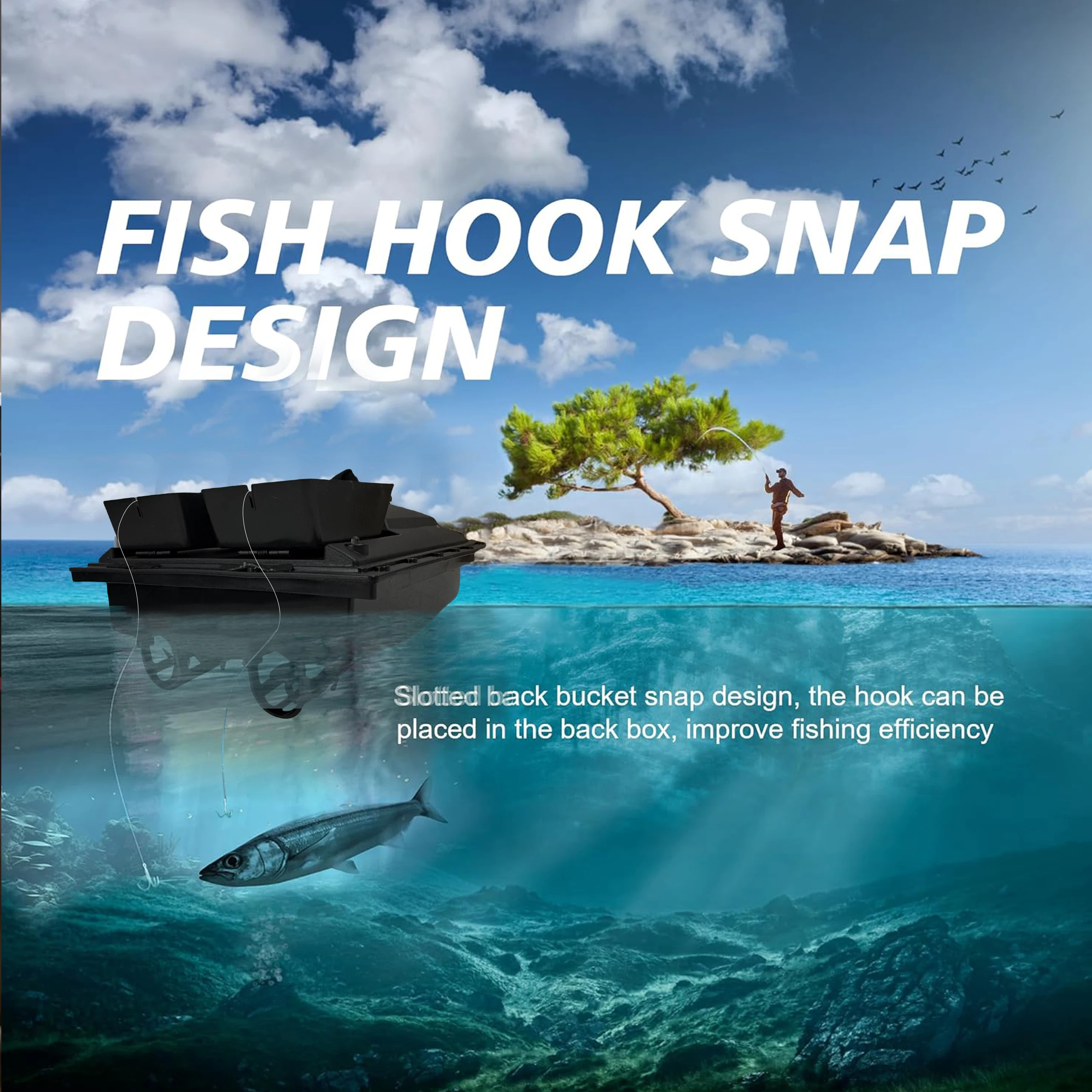 MBLN Barco de cebo RC para pesca de carpa, capacidad de 1,5 kg, tolva doble, alcance de 300 m, corrección de curso automático, advertencia de baja potencia - imagen 5