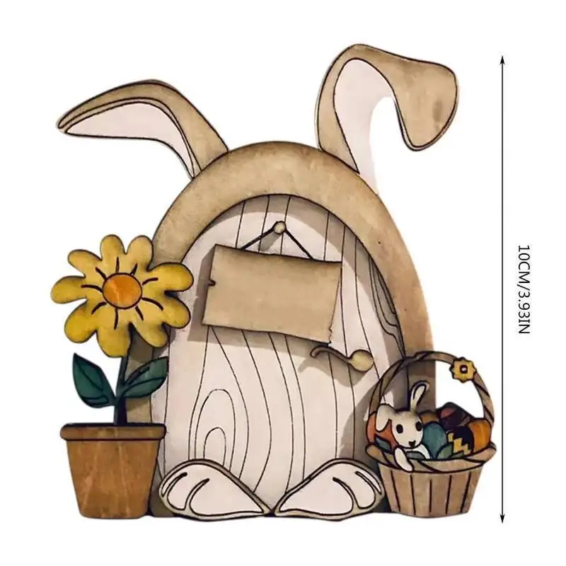 Puerta mini de jardín de cuento de hadas de madera con dibujos - imagen 4