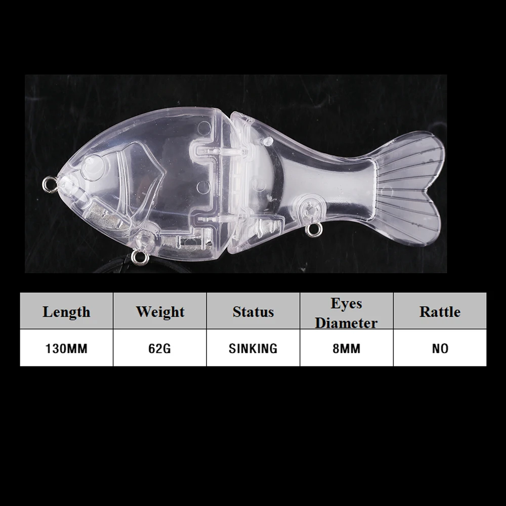 Chan'sHuang-señuelo de pesca Artificial, cebo en blanco sin pintar, 5 piezas, 13cm, 62g - imagen 2