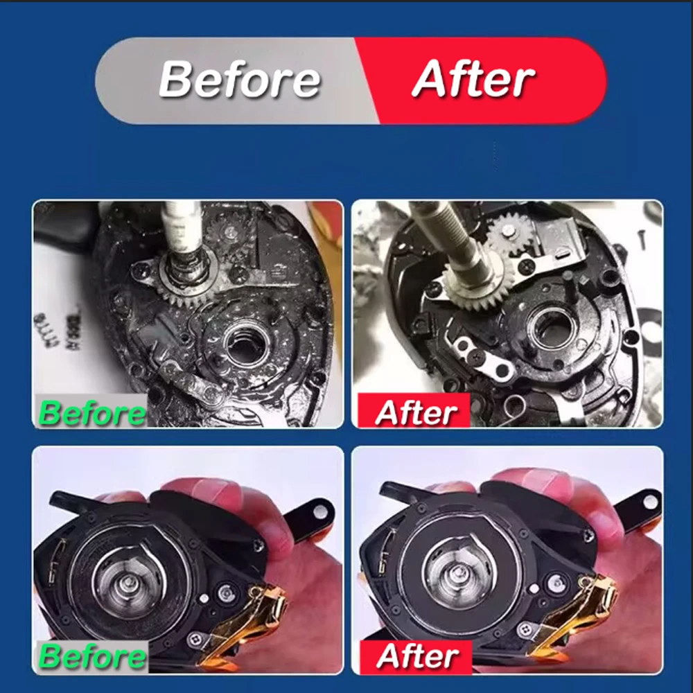 Mantenimiento de carrete de pesca, aceite y grasa, aceite lubricante para rodamientos, protector de engranajes, mantenimiento de carrete giratorio de fundición de grasa - imagen 3