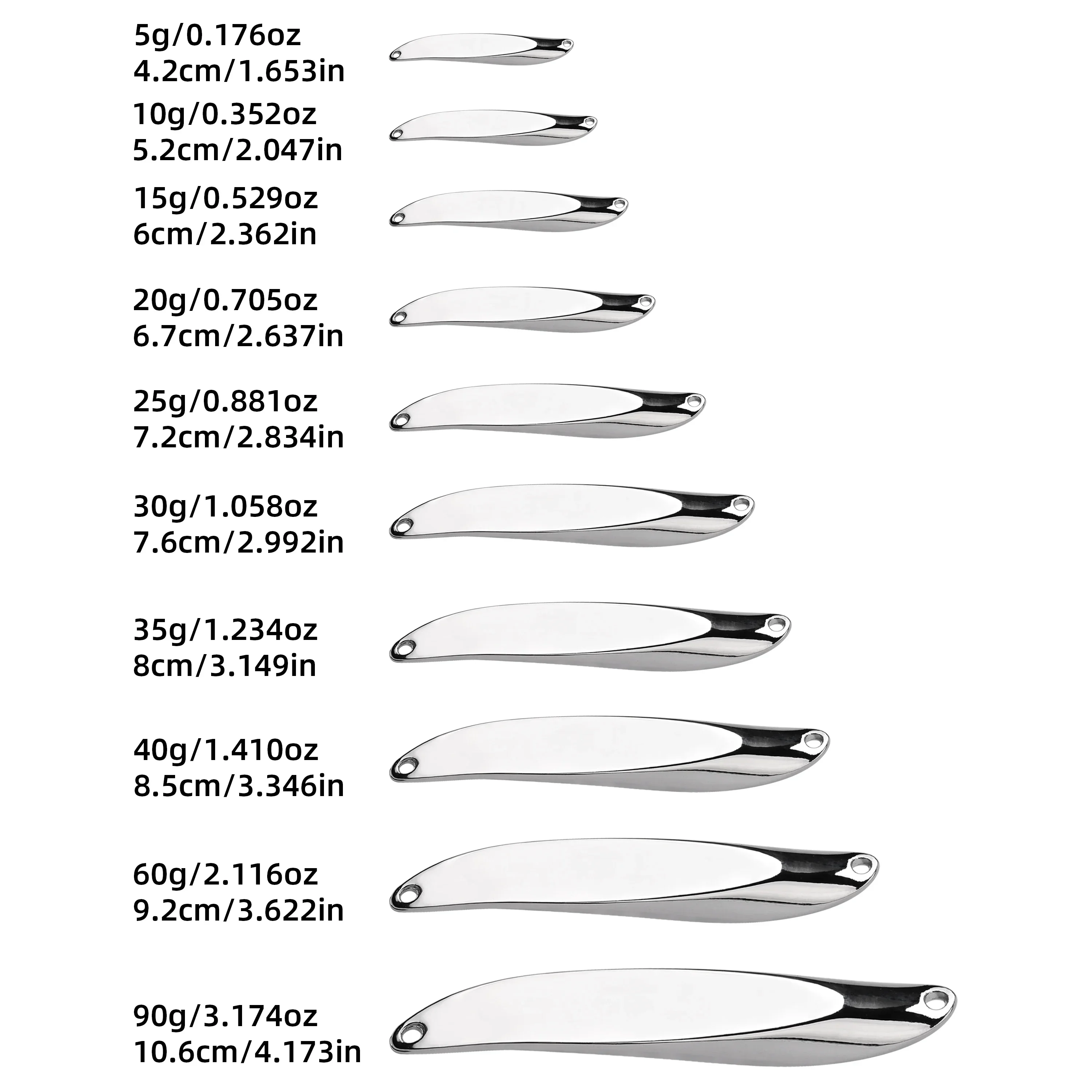 12/10 Uds. Señuelos tipo cuchara giratoria de Metal 60g 40g-7g señuelo de pesca de cola lentejuelas duras Paillette cebo Artificial Spinnerbait herramientas para peces - imagen 3