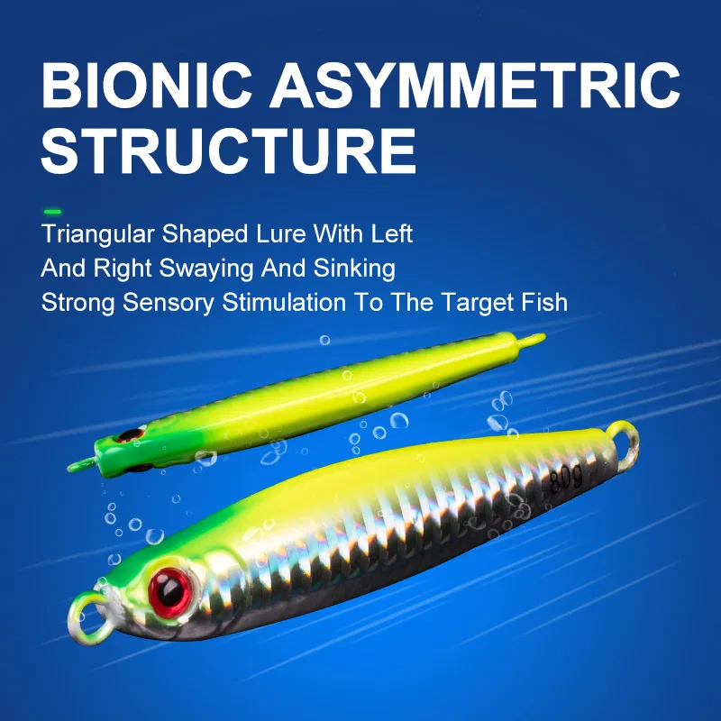 TEASER J119-señuelo de pesca de hundimiento rápido, jigbait de metal, recubrimiento láser artificial, plantilla de metal para agua salada, 60g/8,5 cm, 80g/9,3 cm - imagen 4