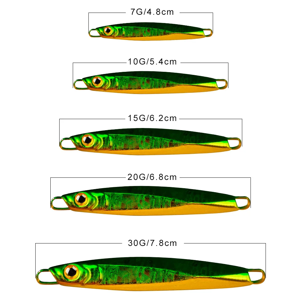 PROBEROS-señuelo de Pesca de hundimiento rápido, cebo duro Artificial de Metal, 7-10-15-20-30G, 1 unidad - imagen 5