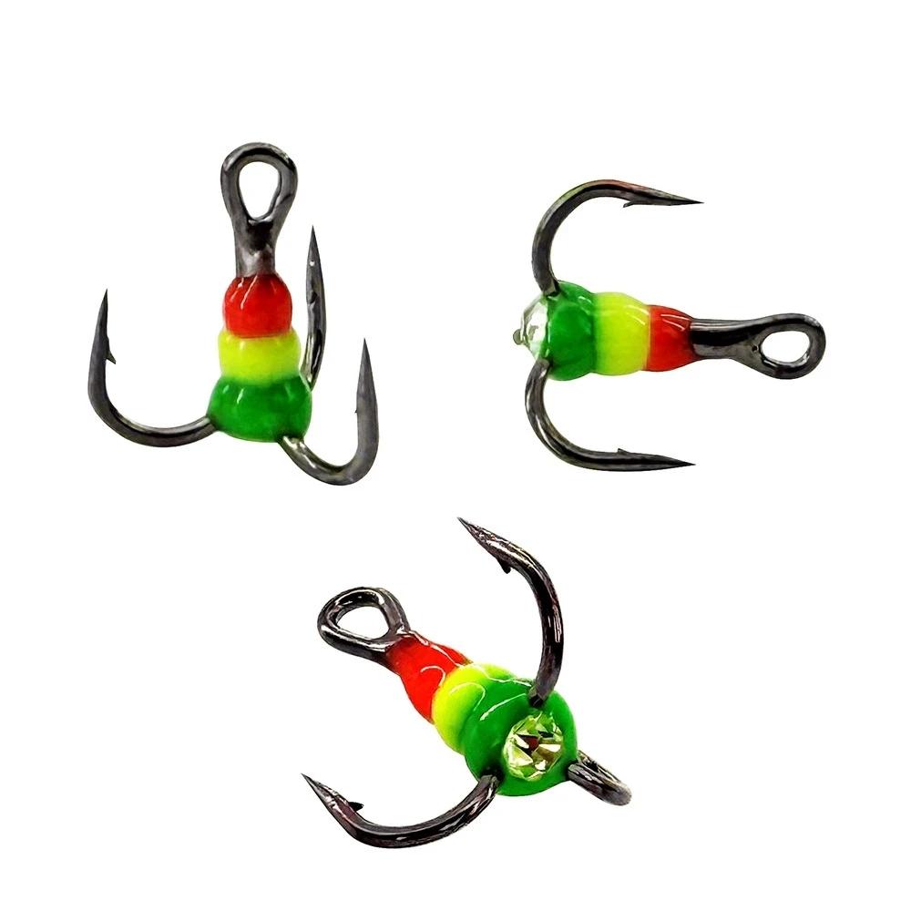 Anzuelos triples para pesca en hielo – Talla 10 señuelo artificial - imagen 2