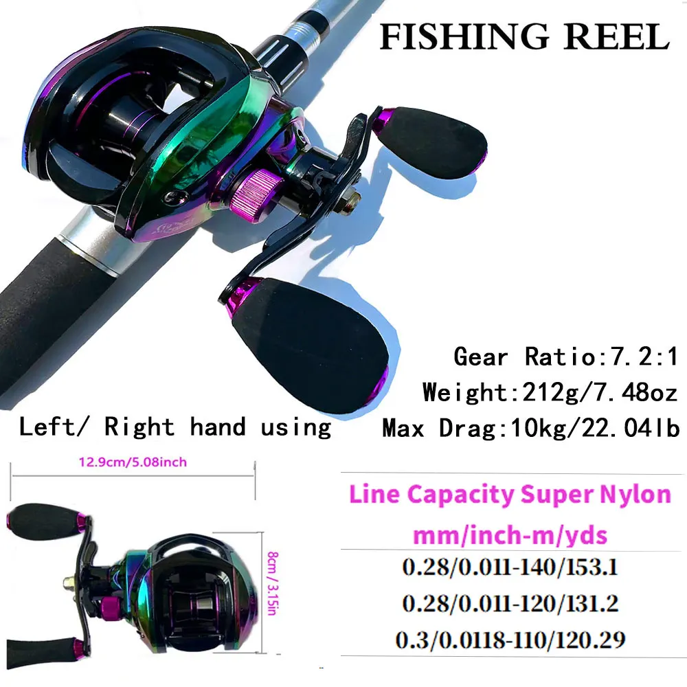 Carrete de pesca en forma de gota de agua, taza de Metal portátil, rueda de fundición lejana para pesca con señuelo, fuerza de freno máxima de 10kg/22LB, fundición larga precisa - imagen 3