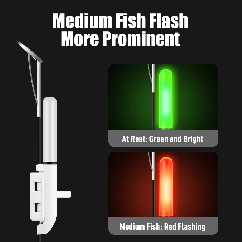 LEYDUN 2 unids/set FLash caña de pescar electrónica punta varillas de luz campanas Led varillas de luz herramientas de alarmas de mordida Cr425 (baterías incluidas) - imagen 4