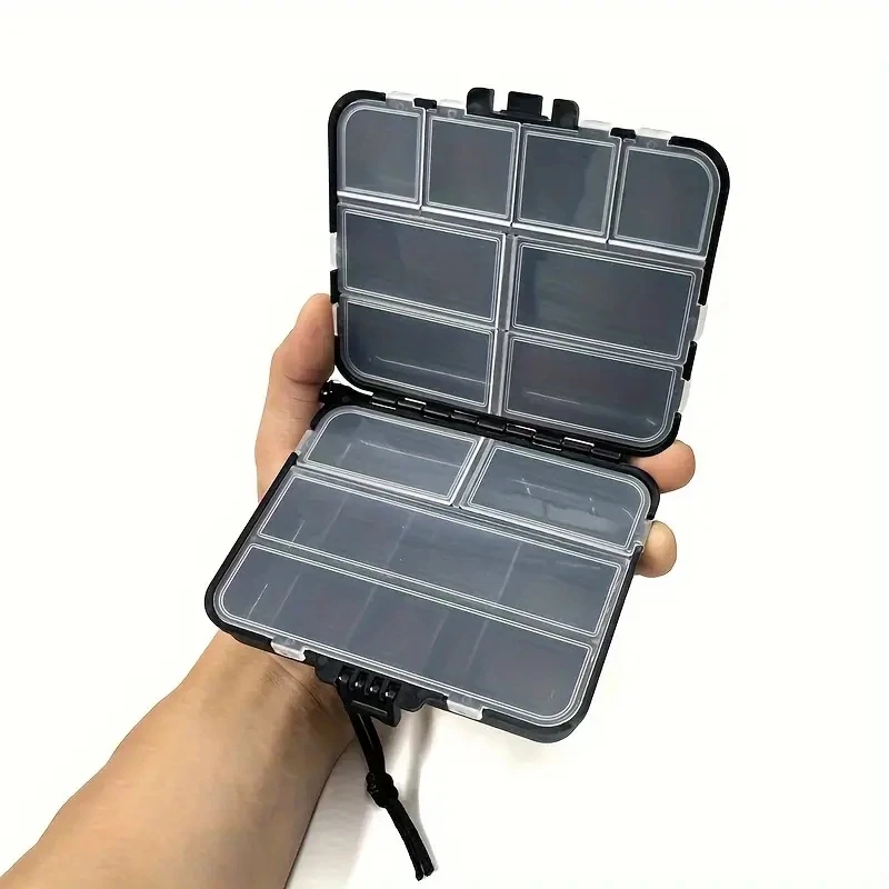 Caja de señuelos, caja de herramientas para anzuelos de pesca, caja de almacenamiento, accesorios, caja de almacenamiento negra, caja de almacenamiento para anzuelos - imagen 2