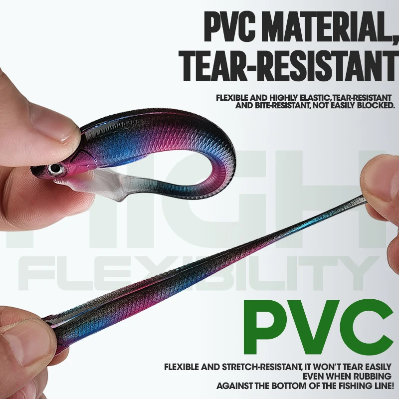 TAIYU 7 piezas set 9cm6g señuelo cebo suave cola cebo suave pato pie pescado PVC cebo suave simulación señuelo cebo pescado - imagen 3