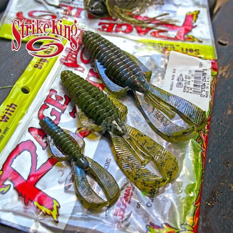 American Strike King Luya cebo suave grupo de pesca de Texas diseño KVD RGBUG3 pulgadas 4 pulgadas obstáculo camarones
