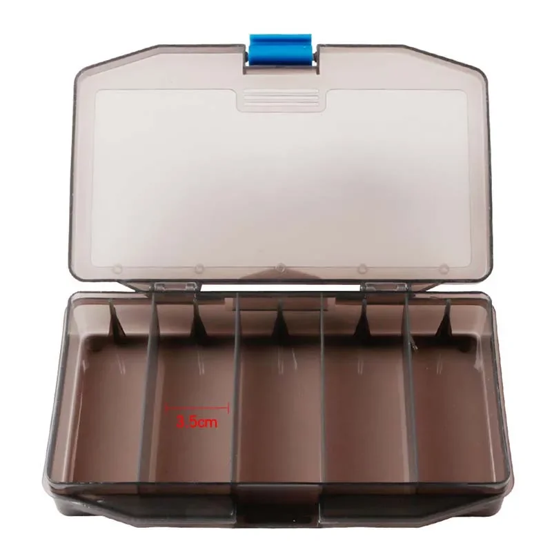 Caja de almacenamiento de aparejos de pesca con 5 compartimentos, señuelo de pesca con mosca, cuchara, anzuelo, caja de aparejos, herramientas de accesorios de pesca - imagen 5