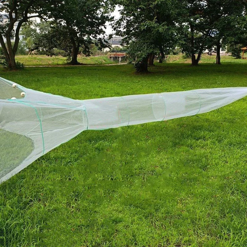 Lawaia red de pesca de nailon blanco, jaula de Camarón, cadena de hierro, plomo, flotadores de PVC, estanque de Río, trampa de cangrejo de pescado, 4M/6M/8M de ancho - imagen 5