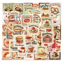 50 Uds. De pegatinas de grafiti Retro de comida deliciosa para postre, teléfono, guitarra, portátil, maleta, taza, pegatinas impermeables