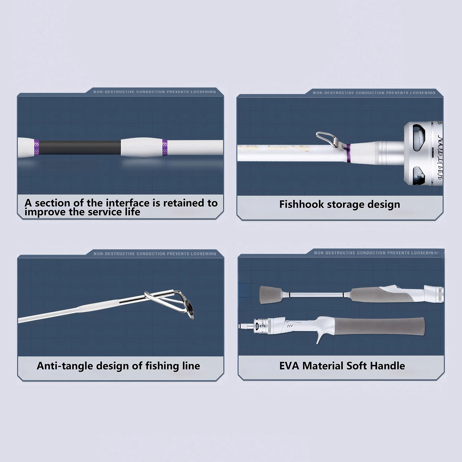 Caña de pescar de fibra de carbono, accesorio ultraligero de fundición y giro, para trucha, lubina, carpa - imagen 5