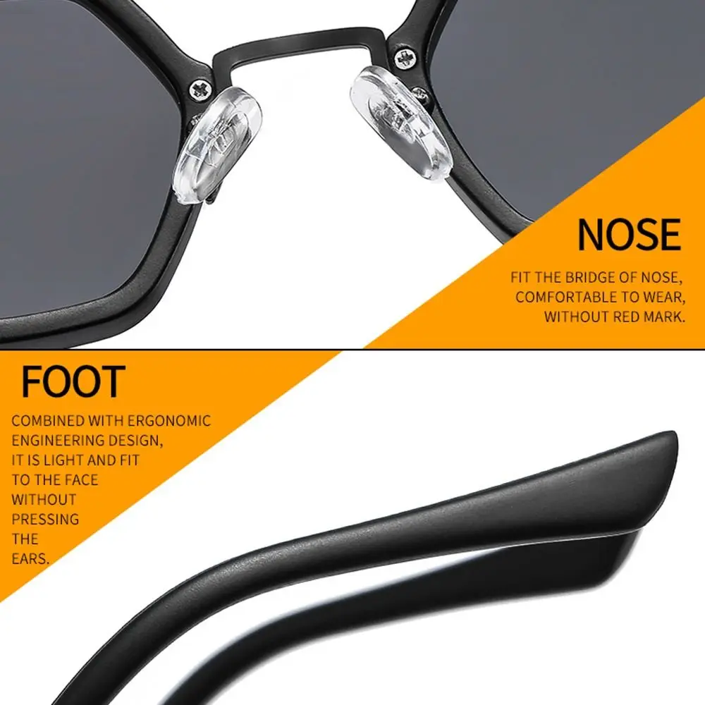 Gafas de sol poligonales UV400 con montura metálica pequeña - imagen 3