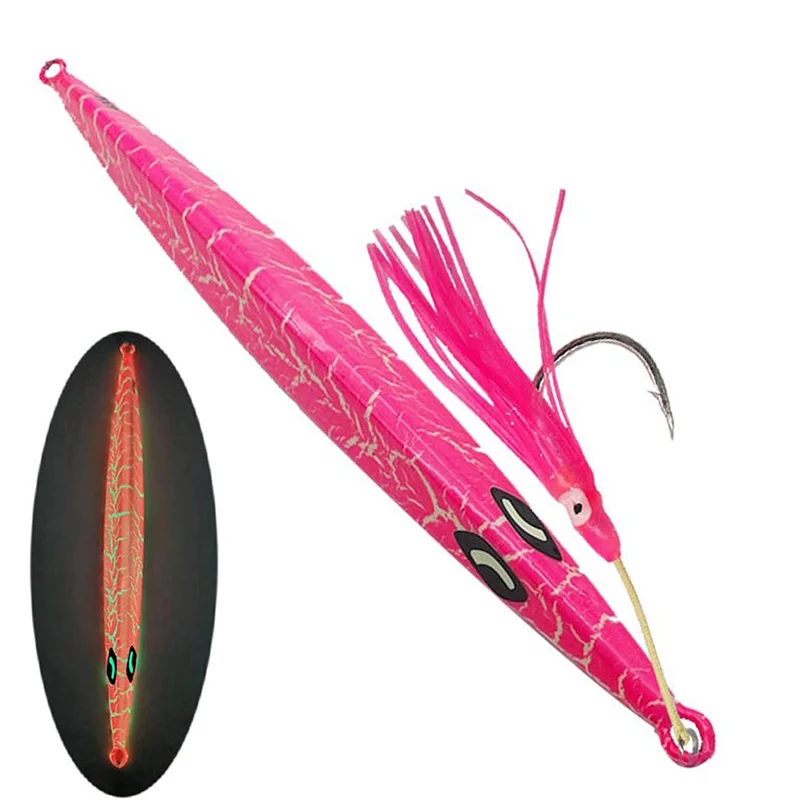 Señuelos metálicos de jigging con anzuelo asistente y calamar - imagen 3