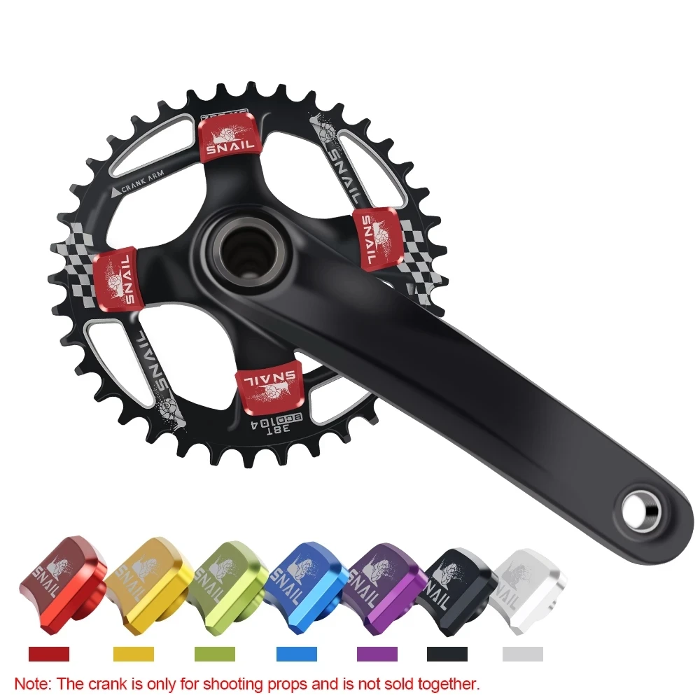 Pieza de bicicleta, juego de bielas de aleación de aluminio, tuerca fija, tornillos de rueda de cadena MTB, placa cuadrada, perno de plato de clavo, pernos de bielas - imagen 4