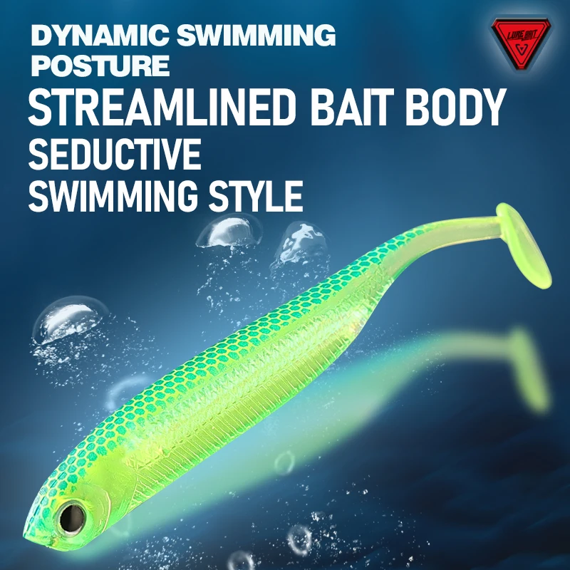 TAIYU 5 unids/set 7,5 cm suave Arco Iris T cola señuelo de pesca Kit lento hundimiento Artificial biónico Swimbaits agua salada señuelo de agua dulce - imagen 3