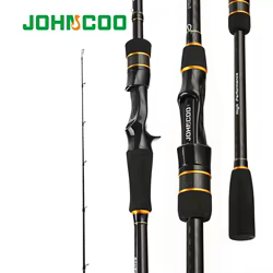 JOHNCOO Cana de pescar giratoria de carbono 2,1 m - 2 puntas 5-28 g