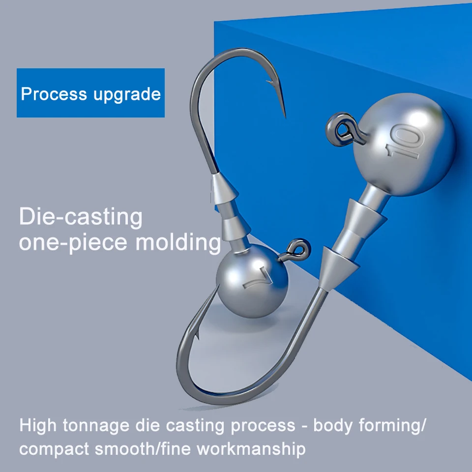 Anzuelo con cabeza de plomo de 5 unids/bolsa, anzuelo de calamar inoxidable de alto carbono, accesorios de aparejos de pesca, 3,5g, 5g, 7g, 10g, 12,5g, 15g - imagen 4