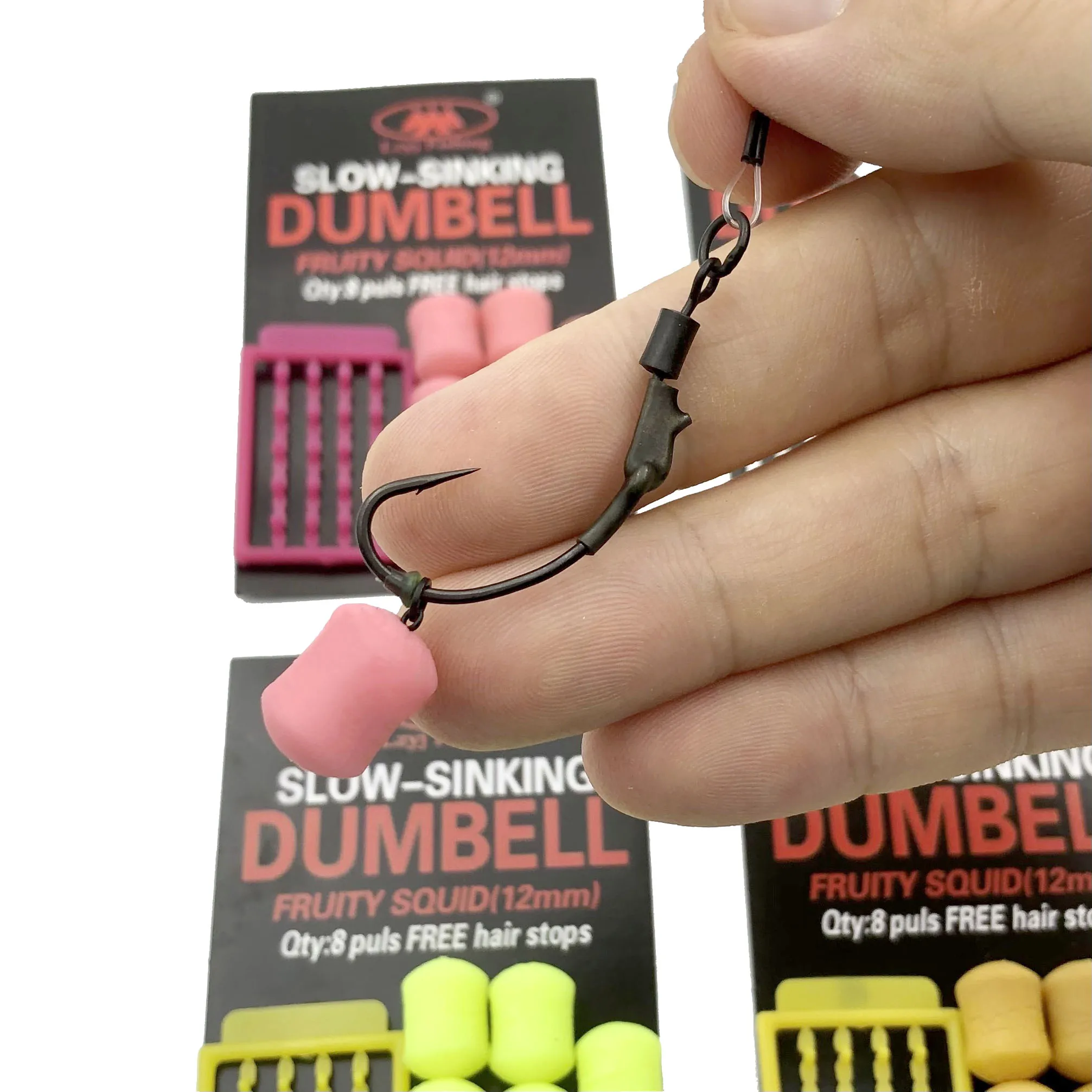 8 unids/pack 12 Mm hundimiento lento fruta calamar luna comida falsa cebos de plástico mancuernas cebo para pesca de carpa cebo Artificial - imagen 3