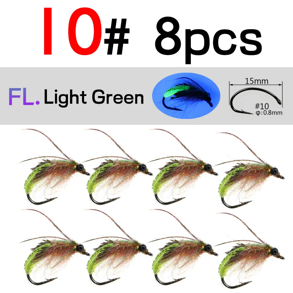 8pcs L green size 10